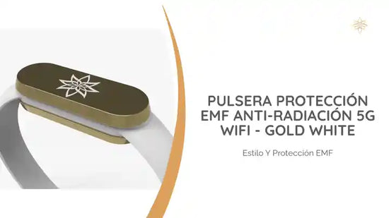 Pulsera Protecci&oacute;n EMF Anti-Radiaci&oacute;n 5G WiFi - GOLD WHITE by@Outfy