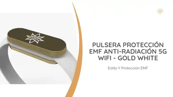 Pulsera Protecci&oacute;n EMF Anti-Radiaci&oacute;n 5G WiFi - GOLD WHITE by@Outfy