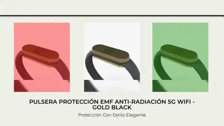 Pulsera Protecci&oacute;n EMF Anti-Radiaci&oacute;n 5G WiFi - GOLD BLACK by@Outfy